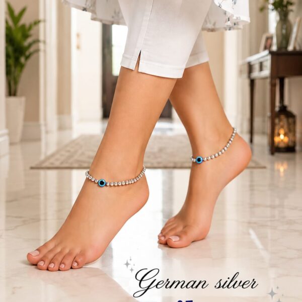 German silver evil eye Anklet / payal