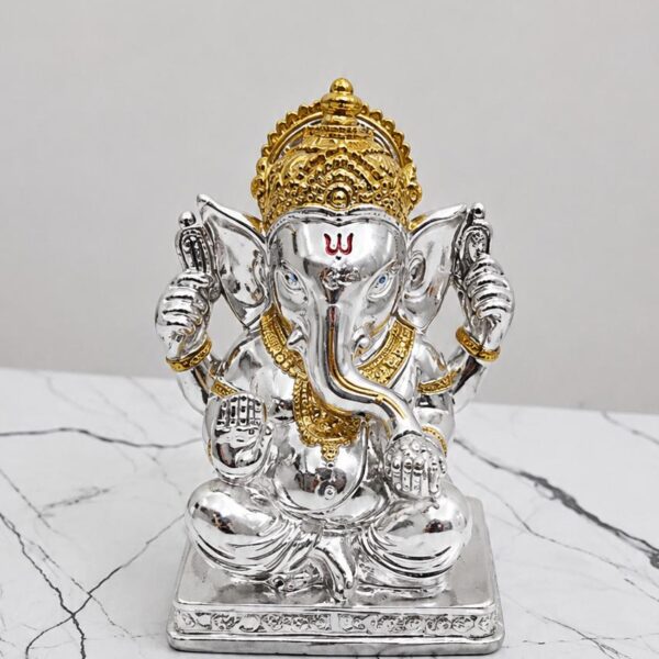 Antique resin silver gold Ganesha
