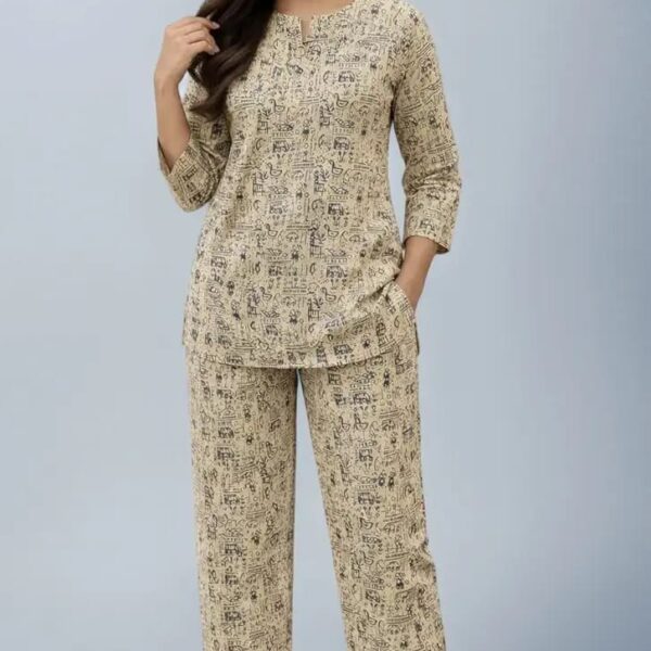Cotton Printed Top and Bottom with Pockets