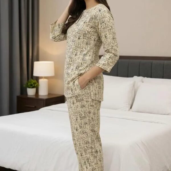 Cotton Printed Top and Bottom with Pockets