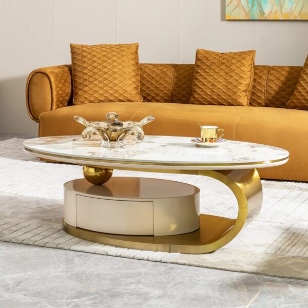 Oval shaped Stainless Steel Centre Table
