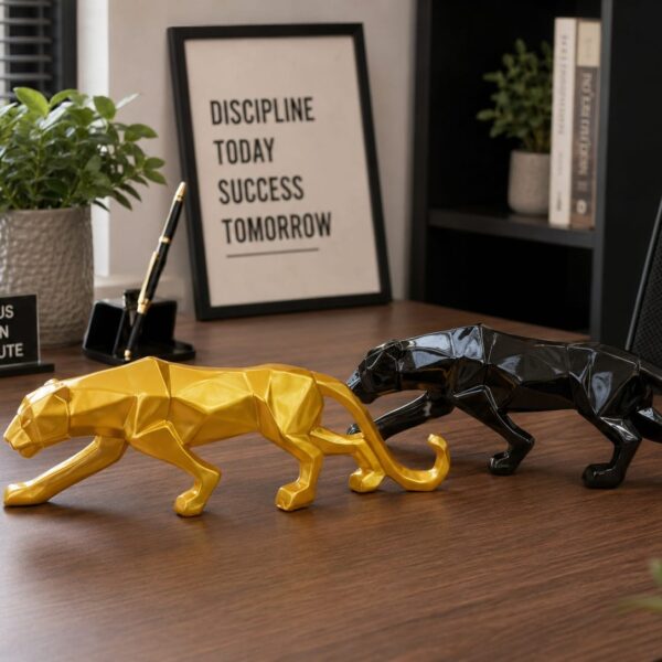 Black Gold Panther Table Decor
