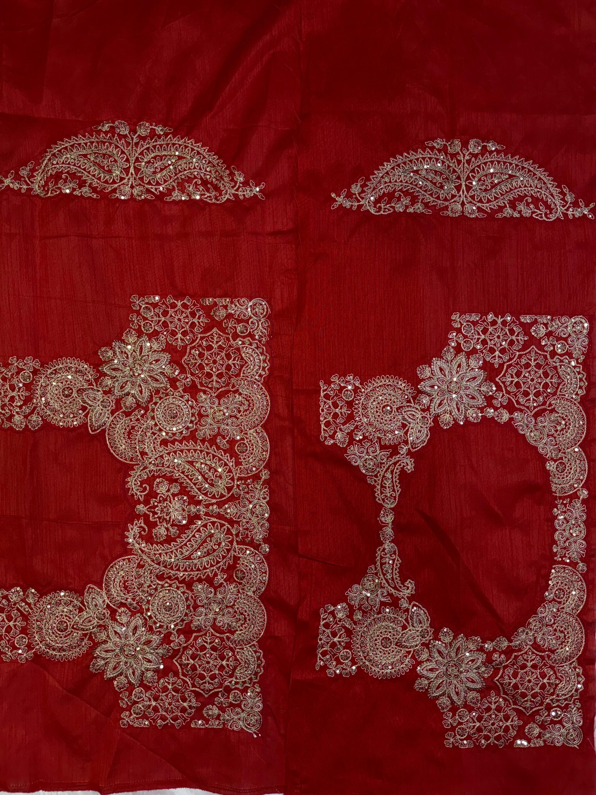 White Soft Zipsy Silk Saree with Dori Work - Image 3