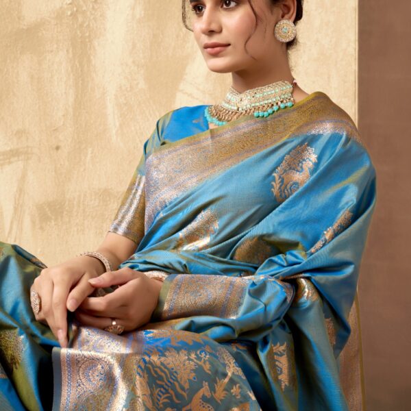Sabyasachi Rich Pallu Silk Saree with Zhallar