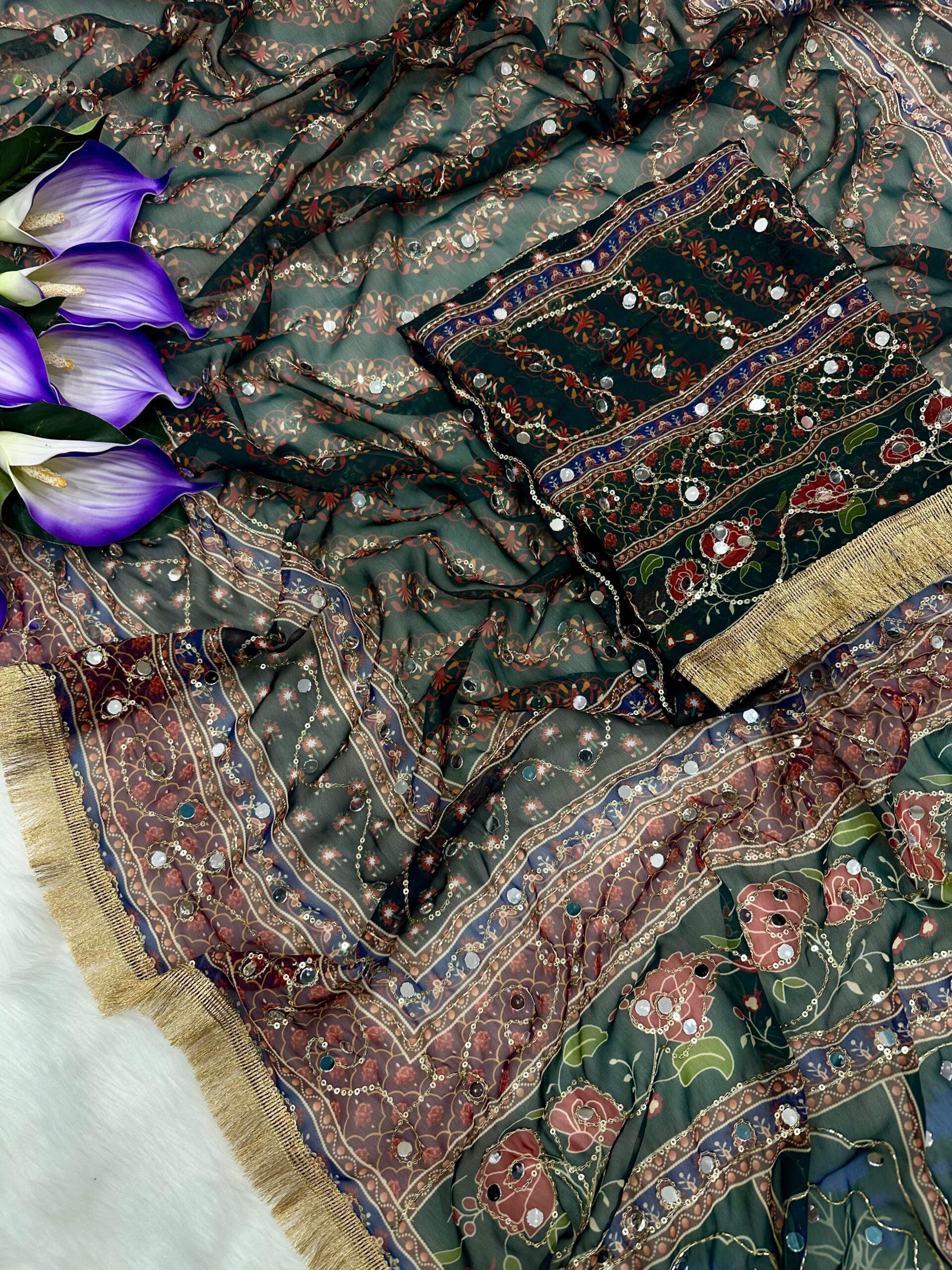 Priya Mani Soft georgette saree with digital print - Image 4