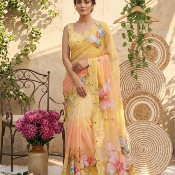 Soft Tabby With 3d Digital Print Saree