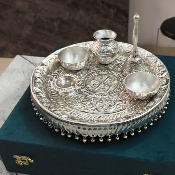 Antique German Silver pooja thali