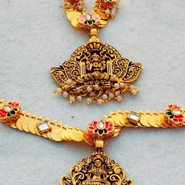 German silver Gold plated Mahalakshmi mala