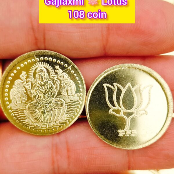 German silver & Gold plated 108 piece laxmi with Balaji coin
