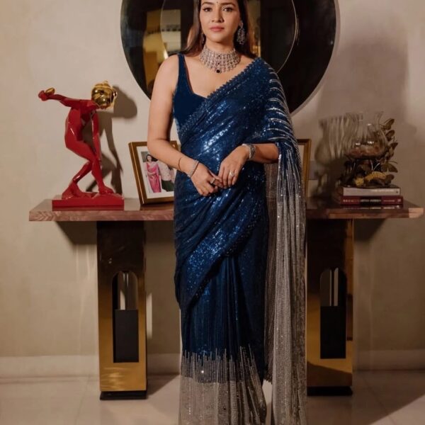 Heavy Cpallu Dual Sequins 5mm & 3mm Saree