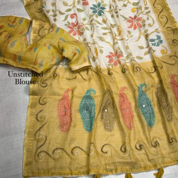 Designer Saree with Zari Border with Contrast