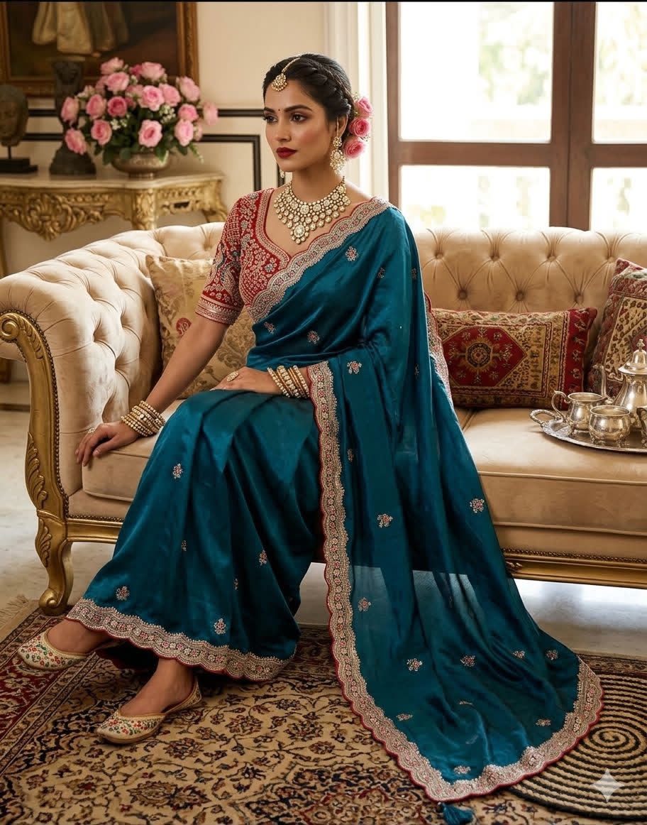 Space Silk Saree with multi sequence work - Image 3