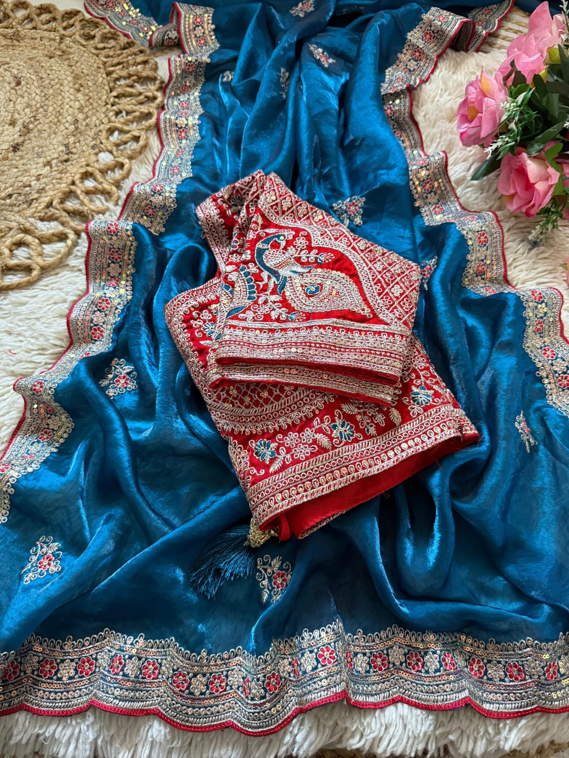 Space Silk Saree with multi sequence work - Image 4