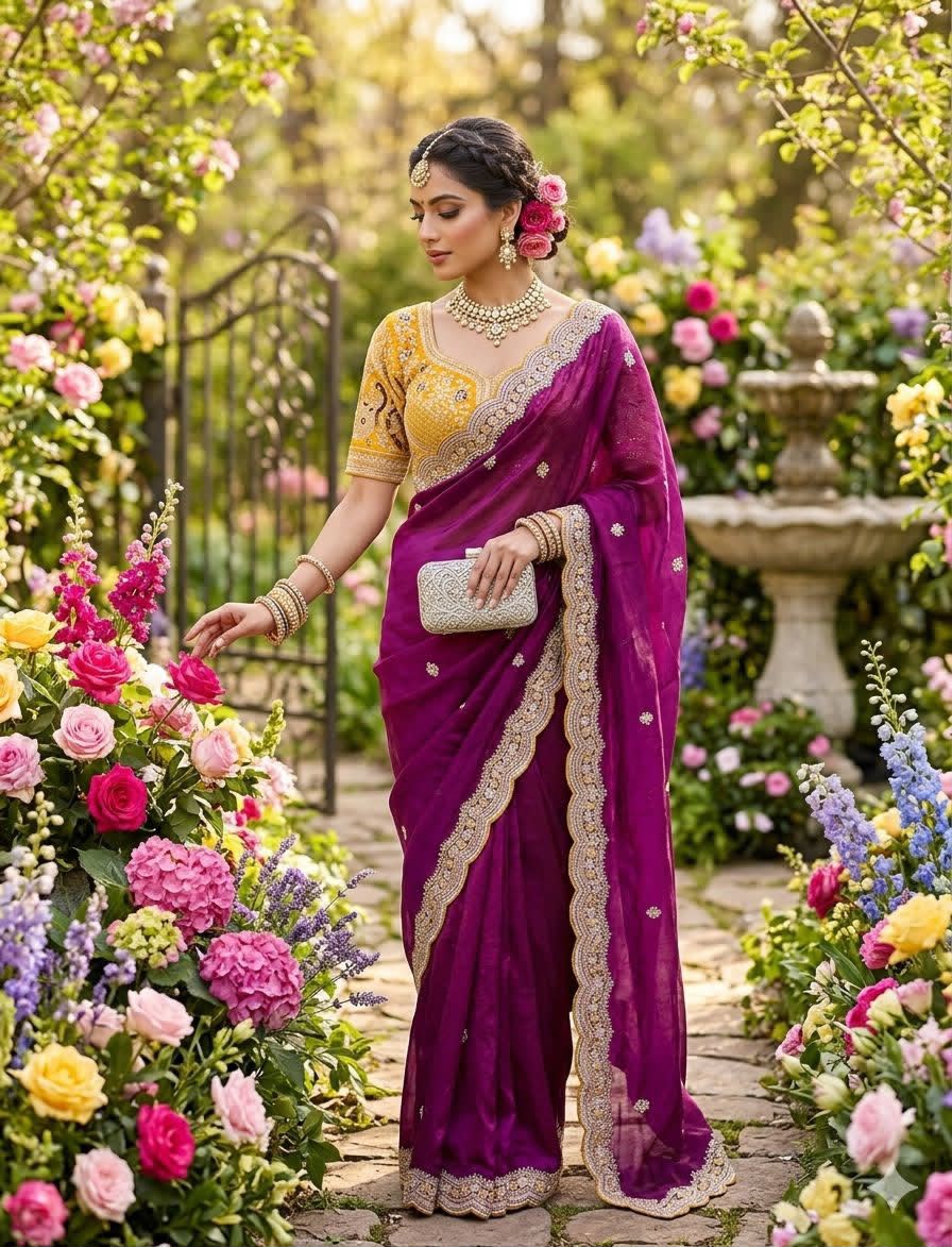Space Silk Saree with multi sequence work - Image 5
