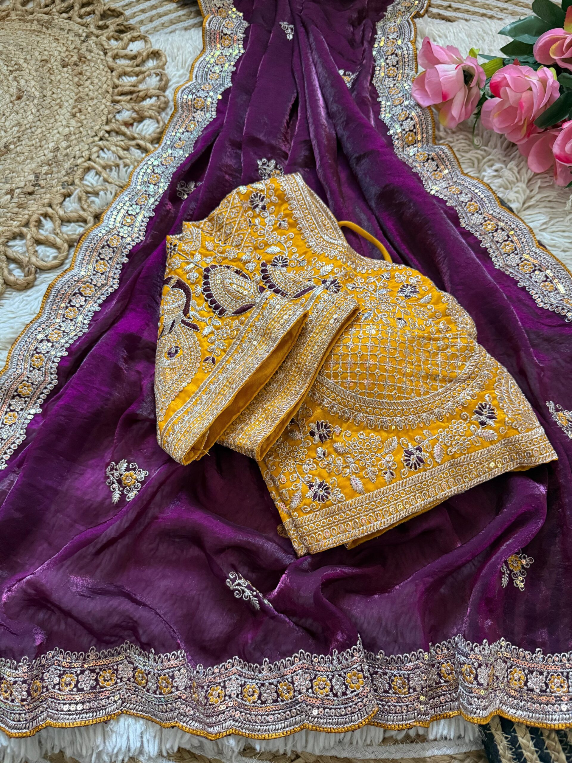 Space Silk Saree with multi sequence work - Image 6