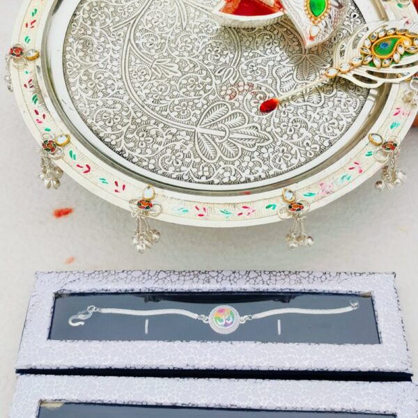 German Silver Rakhi Combo Set