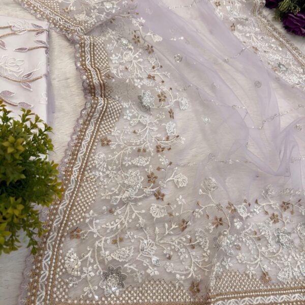 Heavy Nylon Net Saree with Cut Work Border
