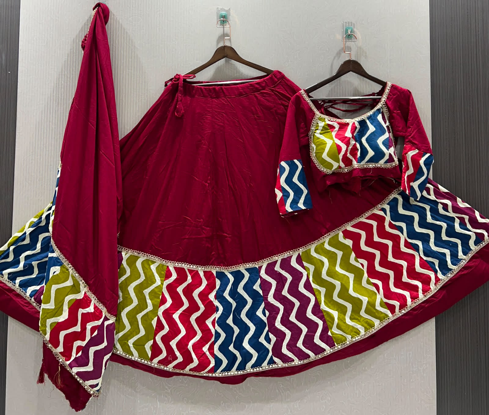 Multi Lehariya Border With Sangam Rayon Chaniya Choli - Image 8