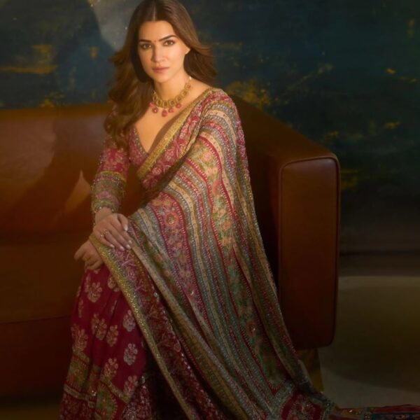 Crepe Silk Saree with Digital Print over
