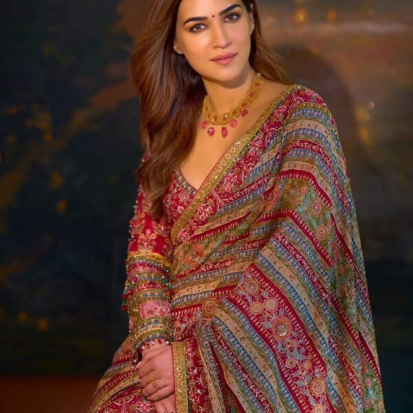 Crepe Silk Saree with Digital Print over