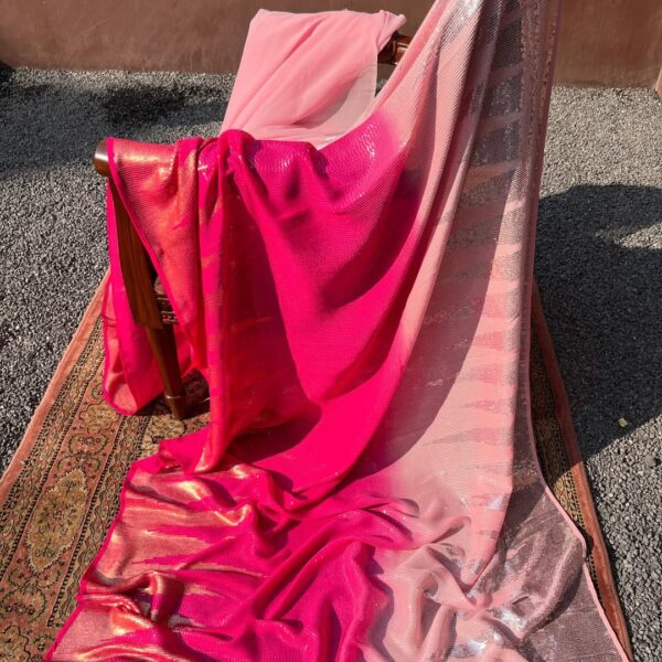 Heavy ZARI & Dual Sequins 3MM & 5MM Embroidery in saree