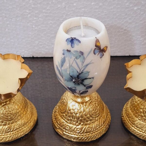 Spanish marble tlight with wax metal aroma urli