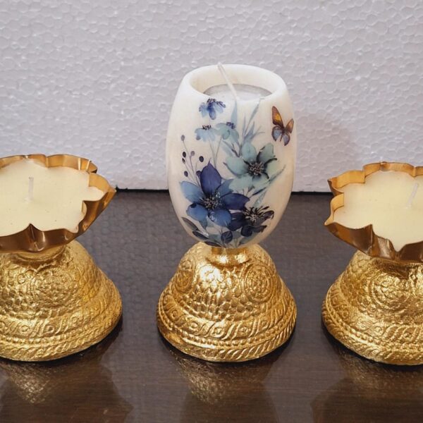 Spanish marble tlight with wax metal aroma urli