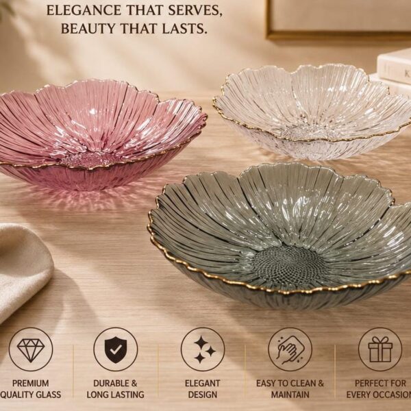 PETAL SHAPE HAMMERED LOOKED FRUIT/SALAD BOWL