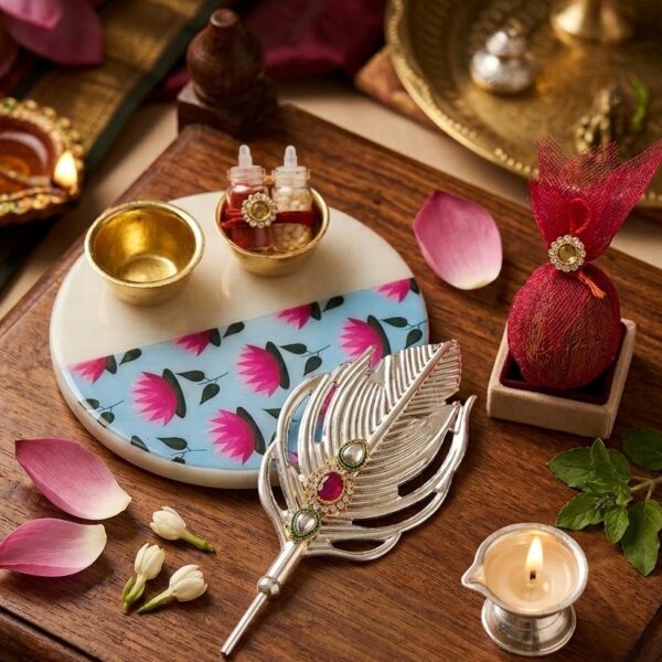 Elegant Rakhi & Pooja Gift Set