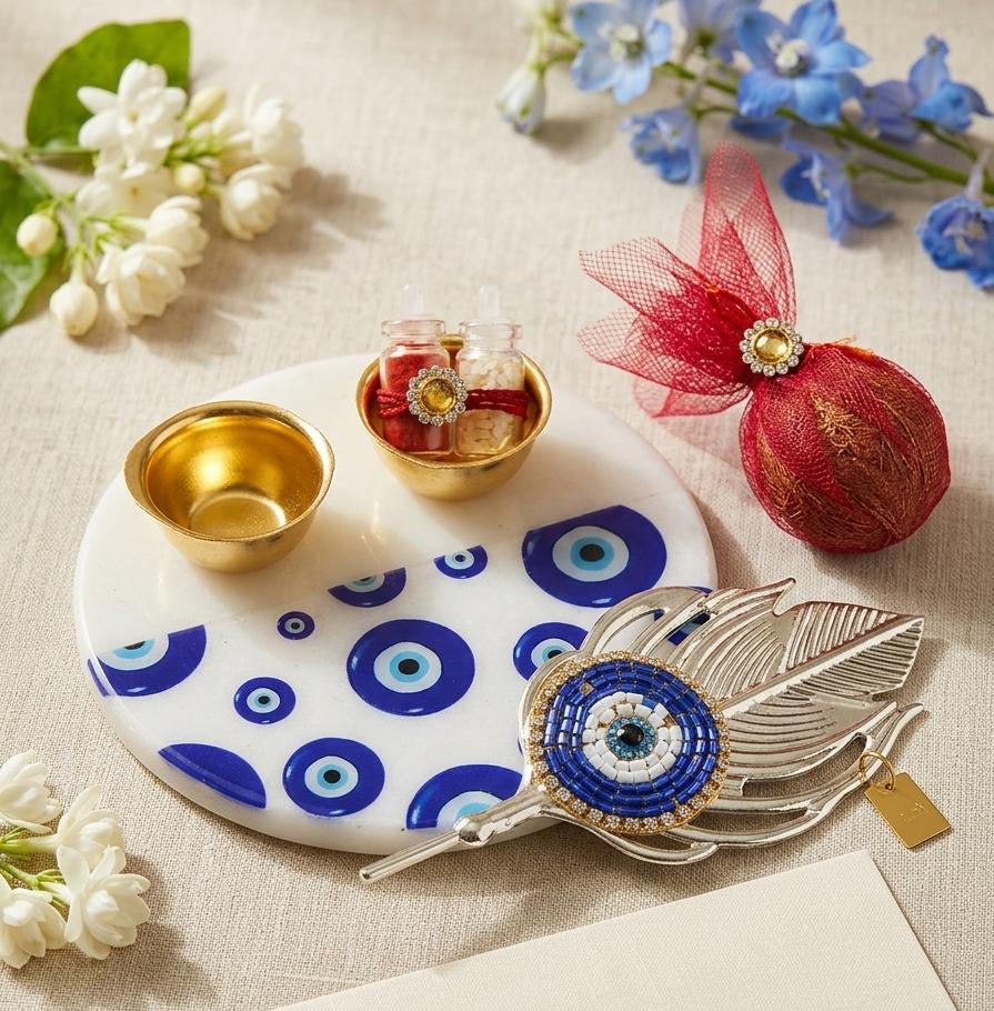 Elegant Rakhi & Pooja Gift Set - Image 3