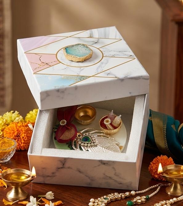 Elegant Rakhi & Pooja Gift Set - Image 4