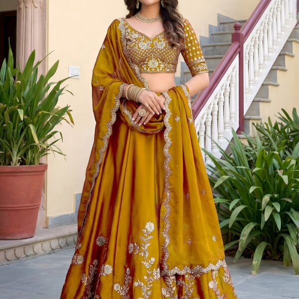 Mustard Gold Garden Glow Lehenga