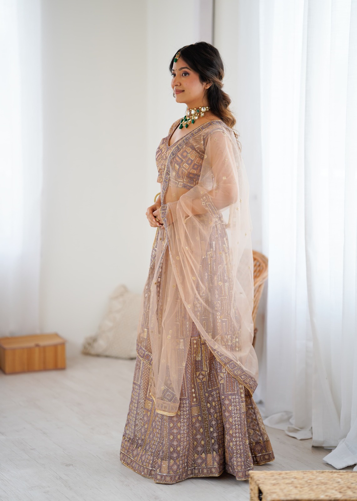 Premium Soft Butterfly Net Lehenga Embellished Work - Image 3