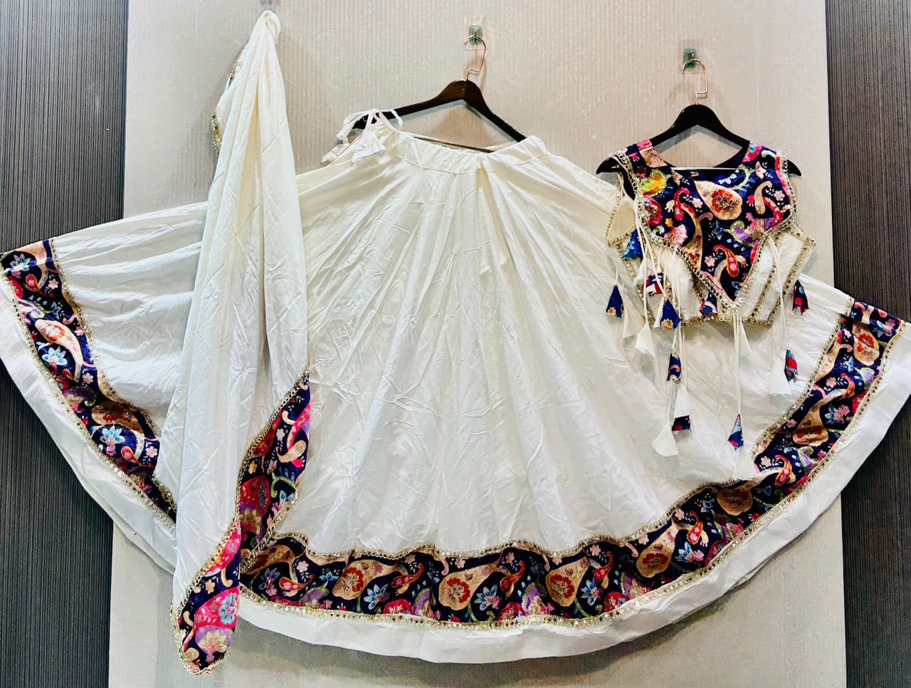 Spaghetti Fancy Double Blouse Position Designer Chaniya Choli - Image 16