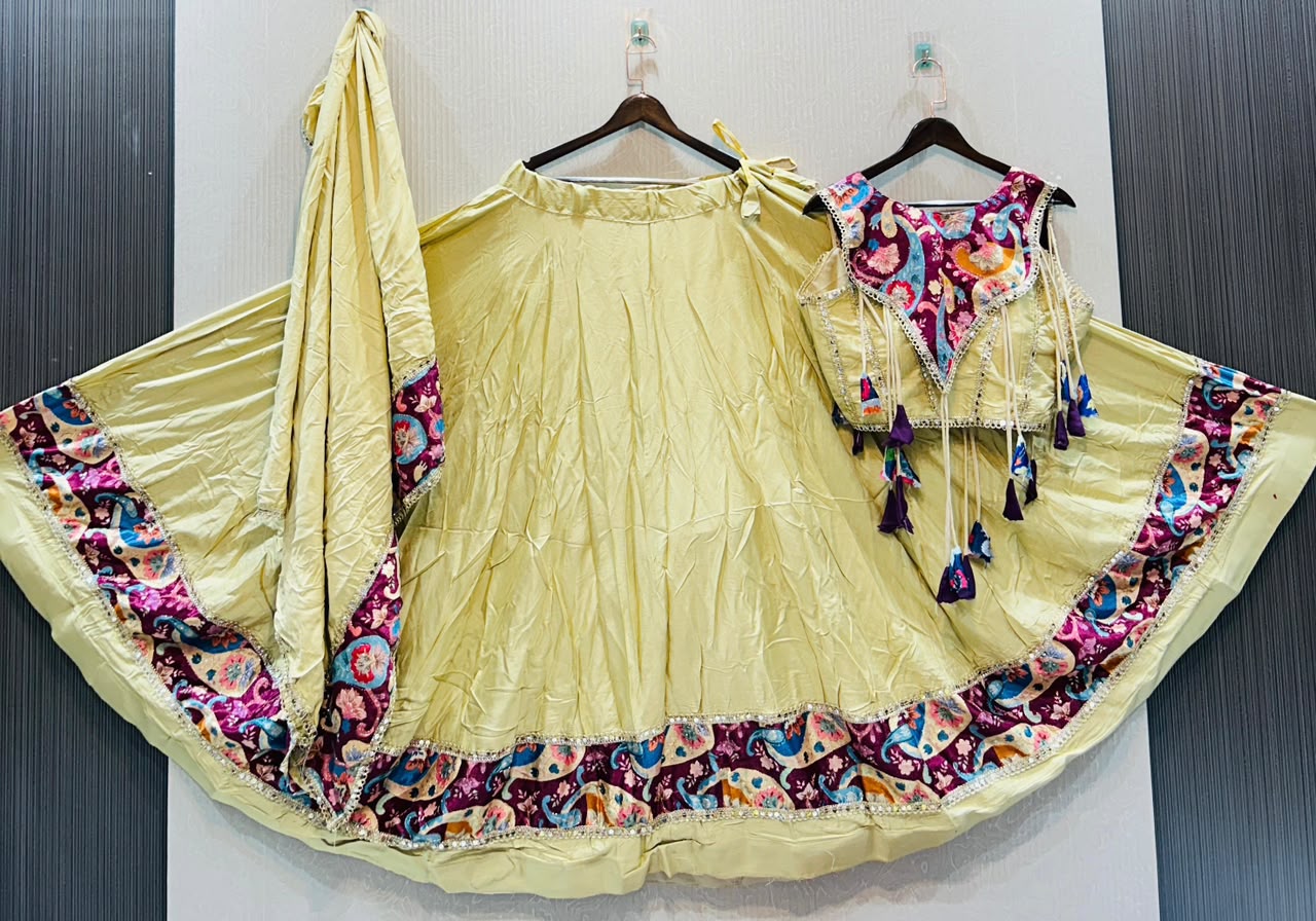 Spaghetti Fancy Double Blouse Position Designer Chaniya Choli - Image 12