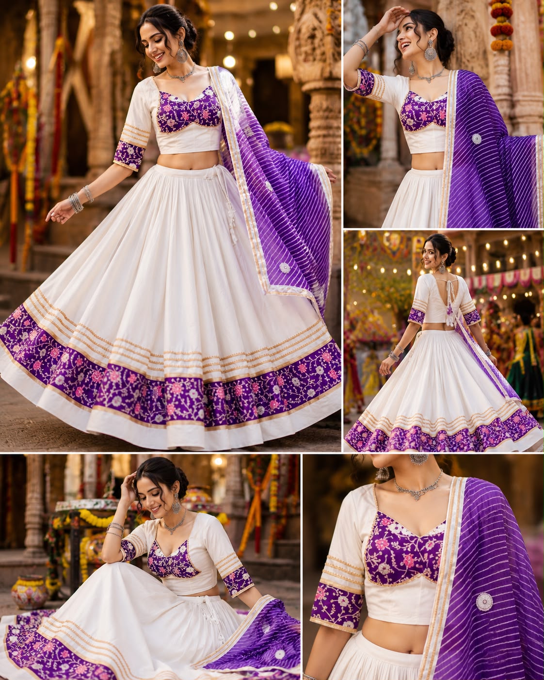 Heavy Rayon Cotton Lehenga Work With Gota Lace