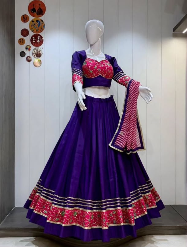 Heavy Rayon Cotton Lehenga Work With Gota Lace - Image 5