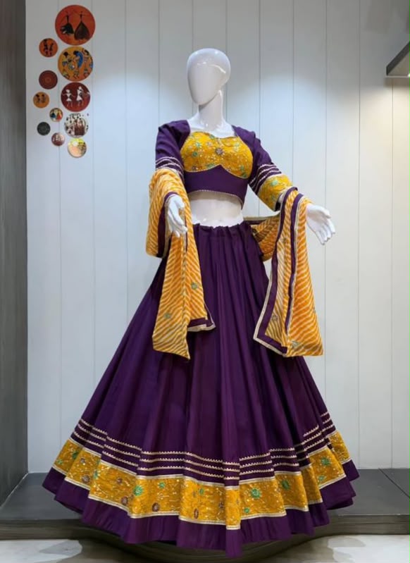 Heavy Rayon Cotton Lehenga Work With Gota Lace - Image 7