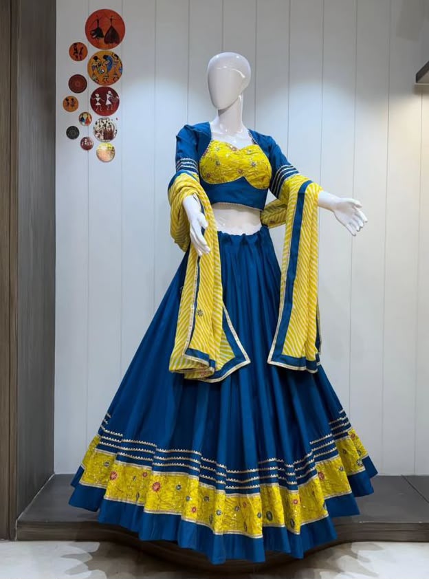 Heavy Rayon Cotton Lehenga Work With Gota Lace - Image 8
