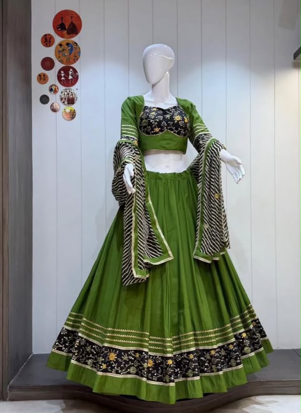Heavy Rayon Cotton Lehenga Work With Gota Lace - Image 9