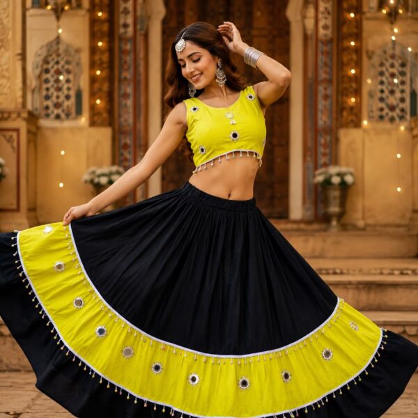 Real Mirror Lace Skirt With Designer Kodi Blouse