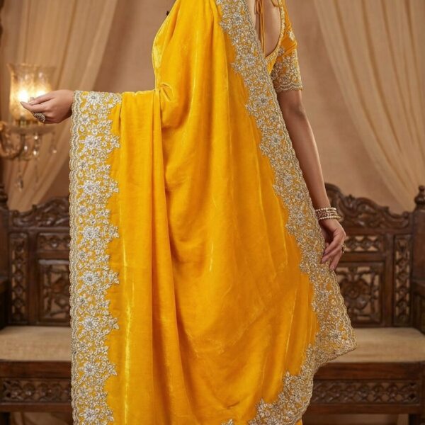 Pure Fendy Satin Silk Saree With White Coding