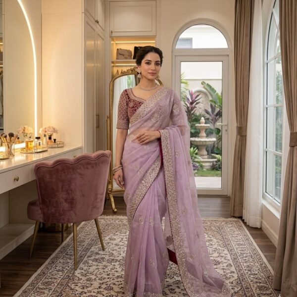 Premium moss chiffon lightweight Saree