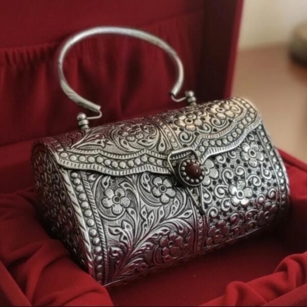 Hand carved German silver purse