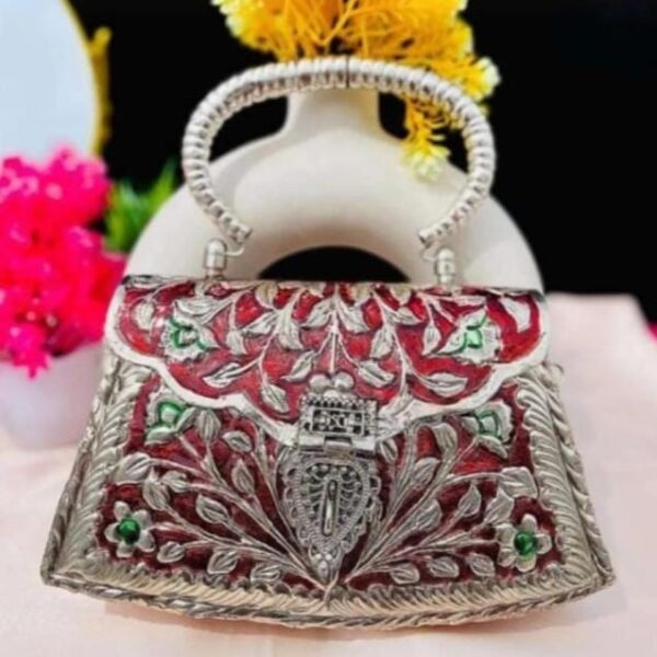 Dual Coloured carved German silver purse