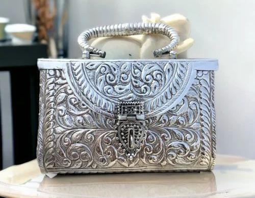 Curved Designer German Silver Purse