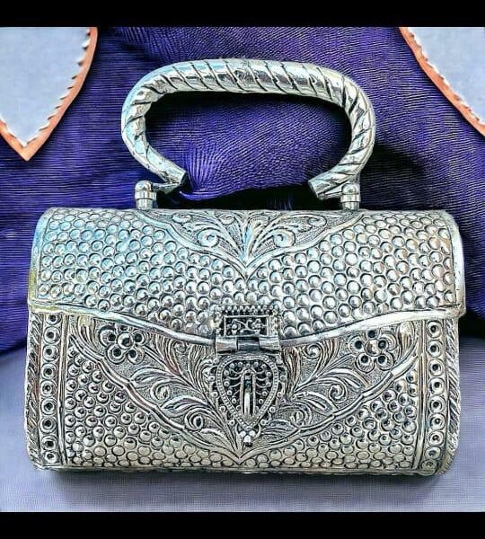 Drop Shaped German Silver Purse