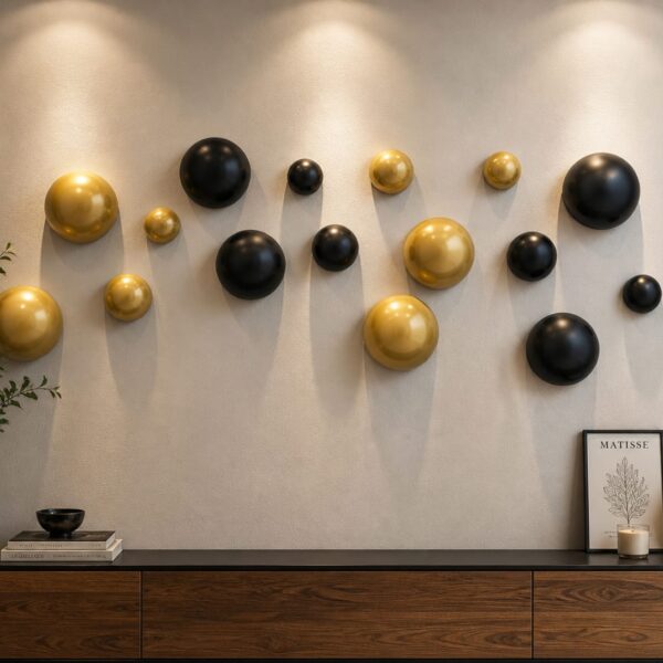 Metal Half Ball Wall Art Set of 16