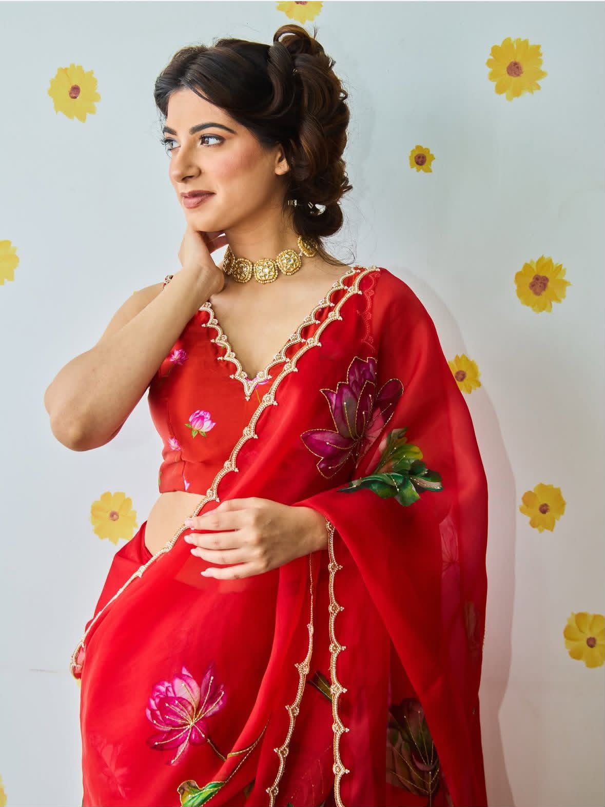 Soft Tebi silk digital printed saree