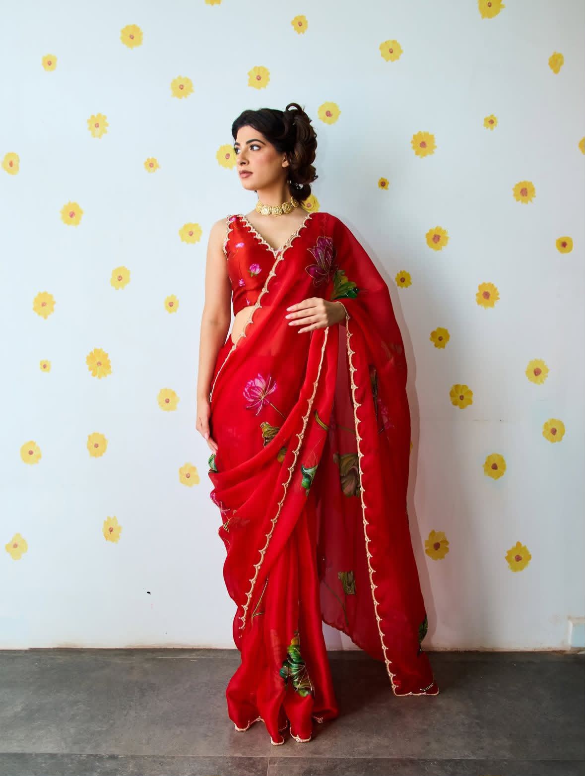 Soft Tebi silk digital printed saree - Image 2